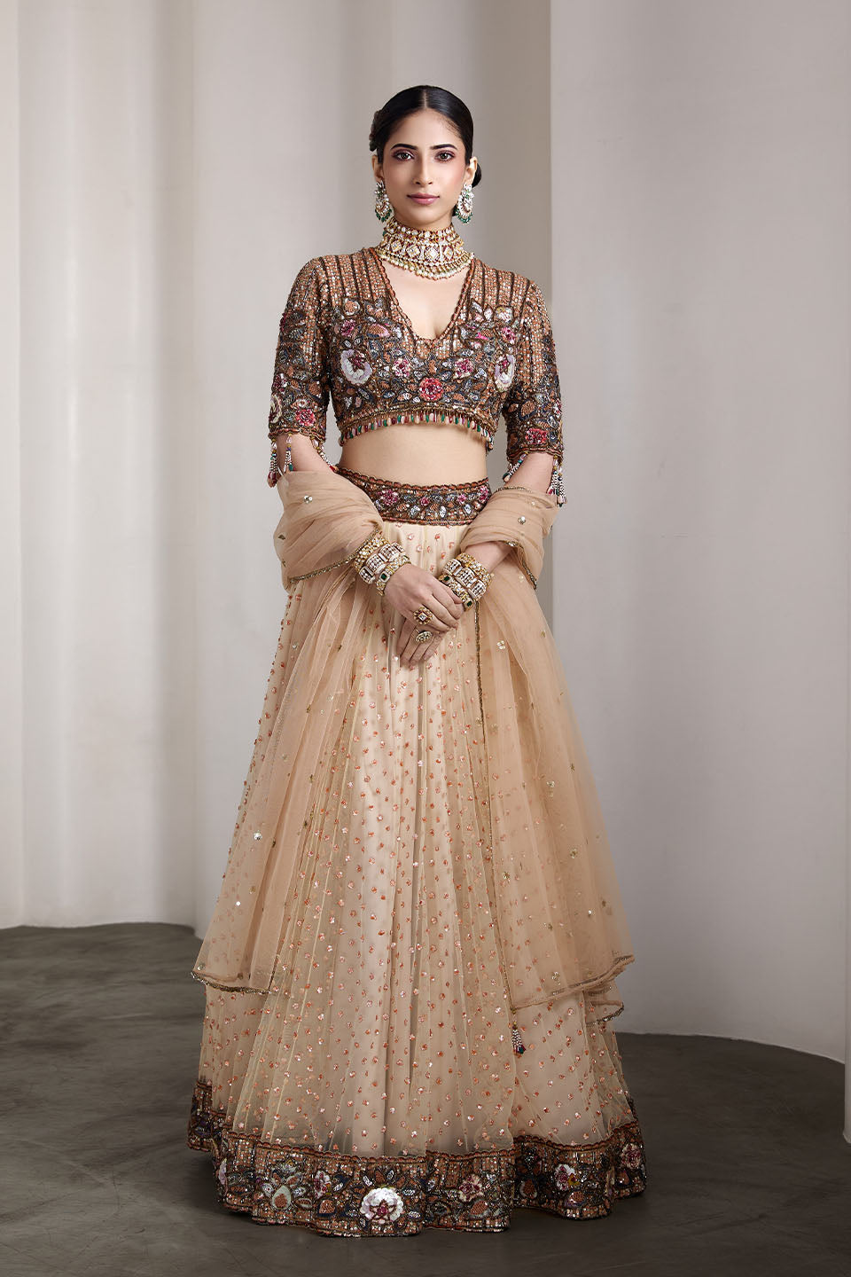 Sequin embroidered lehenga set