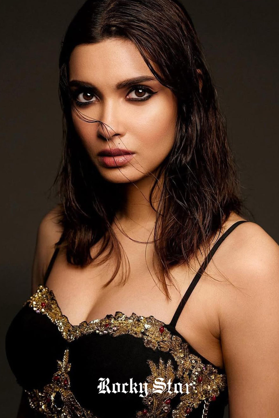 Diana Penty in black bodycon dress