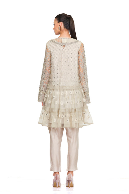 Ivory embroidered tunic set