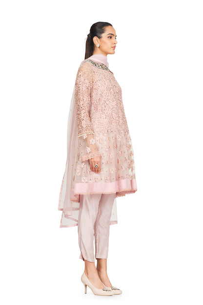 pink embellished tunic set