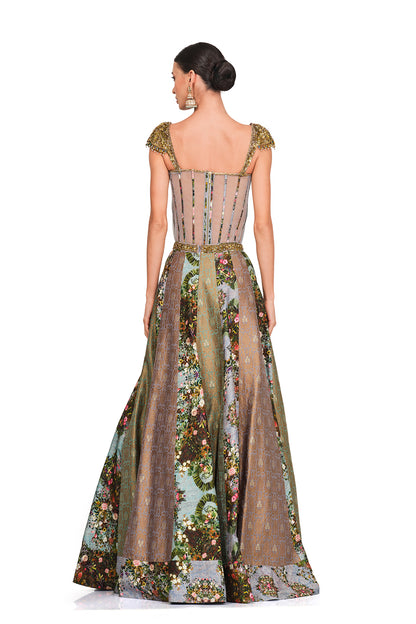 Silk Lehenga with Bodysuit Blouse