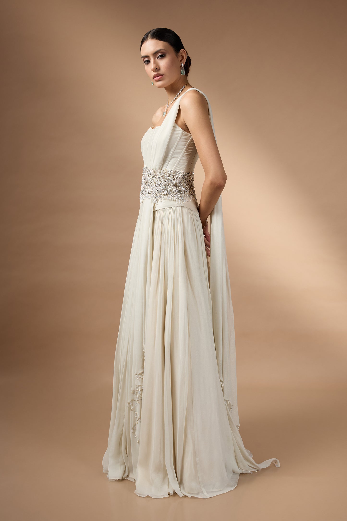 Ivroy corset fit top and skirt set
