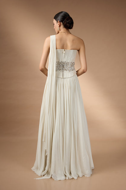 Ivroy corset fit top and skirt set