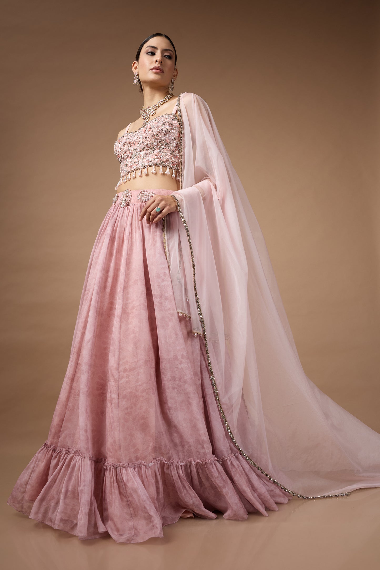 Pink Printed Lehenga set