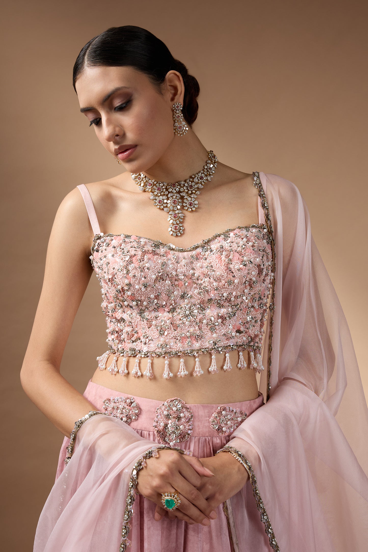 Pink Printed Lehenga set