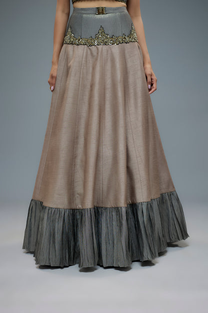 Grey Embroidered lehenga and Blouse