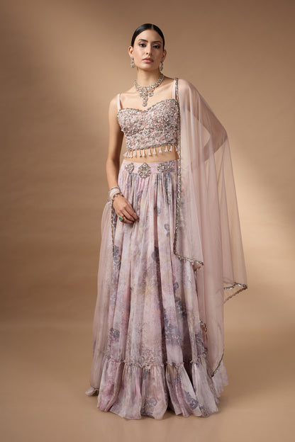 Ivory Printed Lehenga set