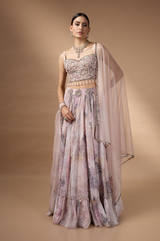 Ivory Printed Lehenga set