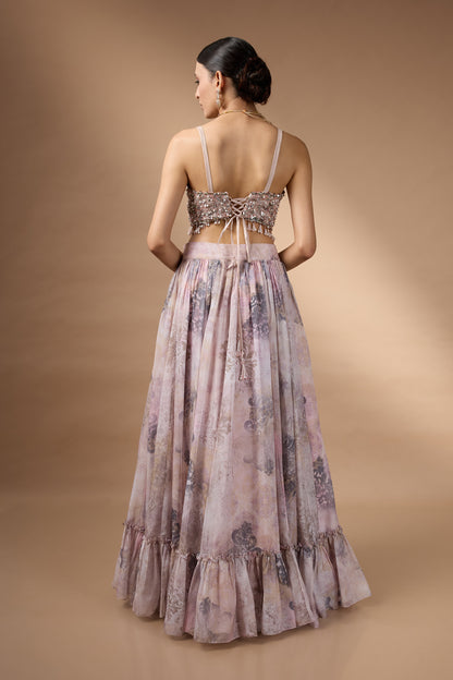 Ivory Printed Lehenga set