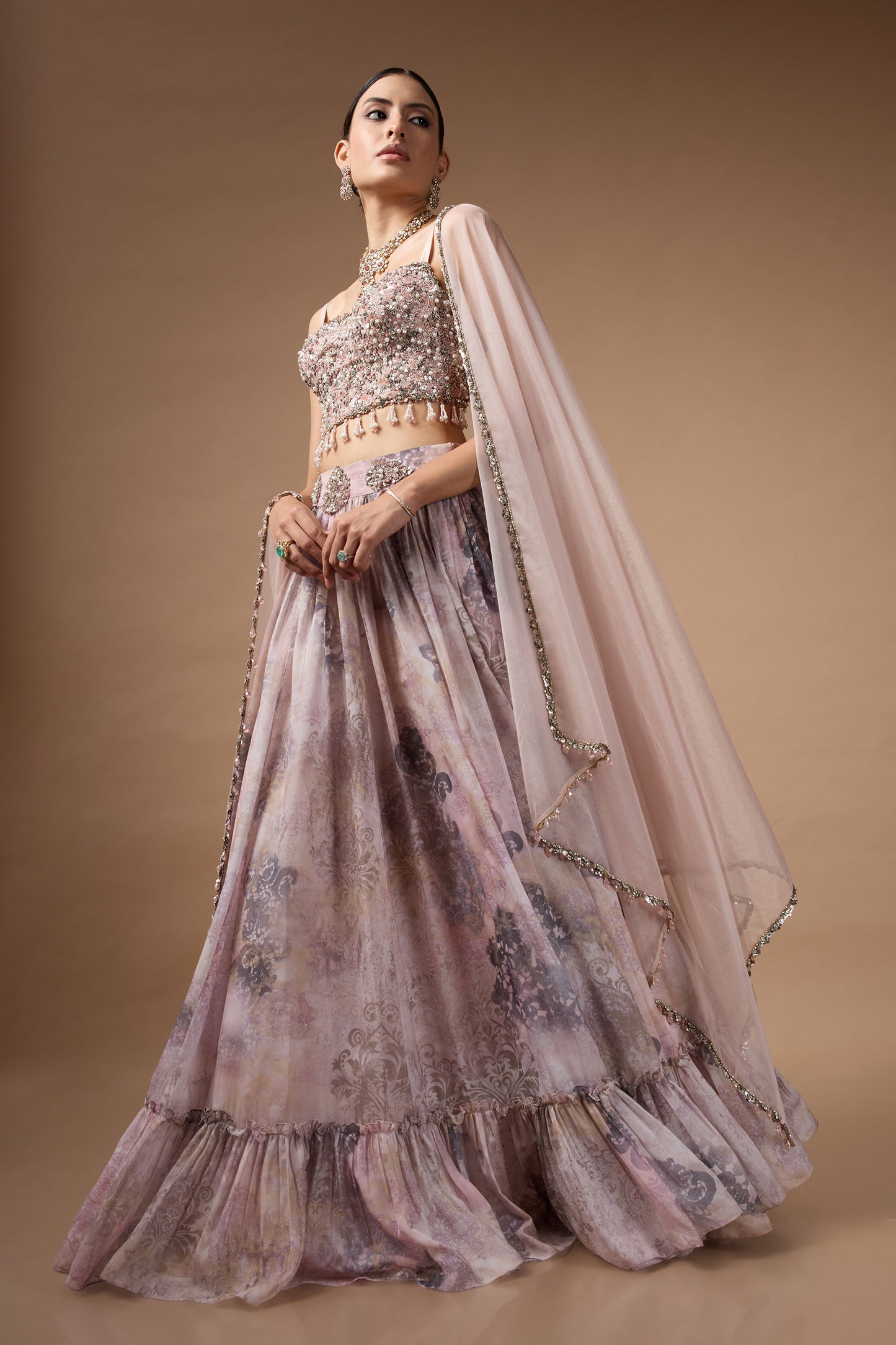Ivory Printed Lehenga set