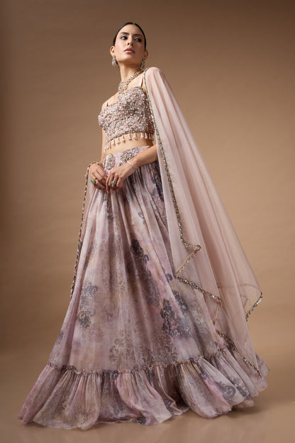 Ivory Printed Lehenga set