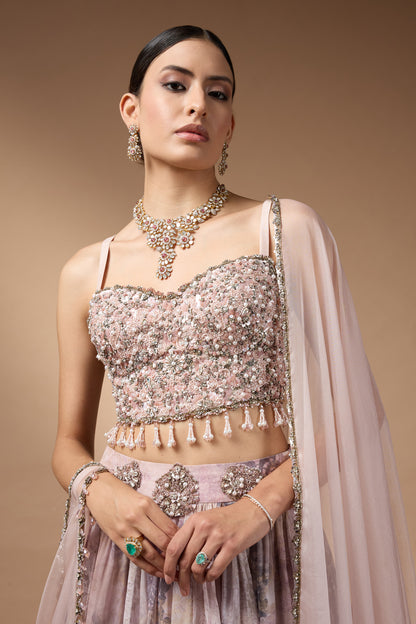 Ivory Printed Lehenga set
