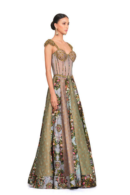Silk Lehenga with Bodysuit Blouse