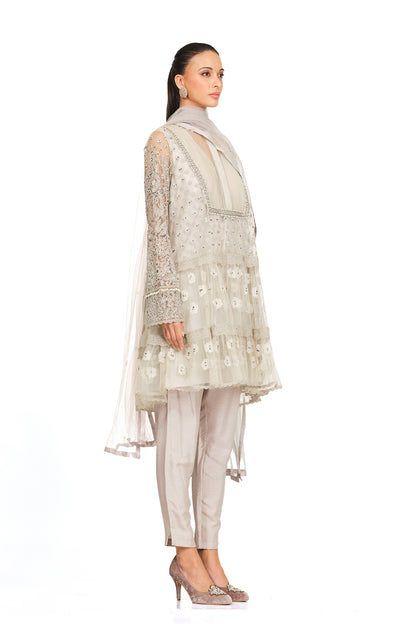 Ivory embroidered tunic set