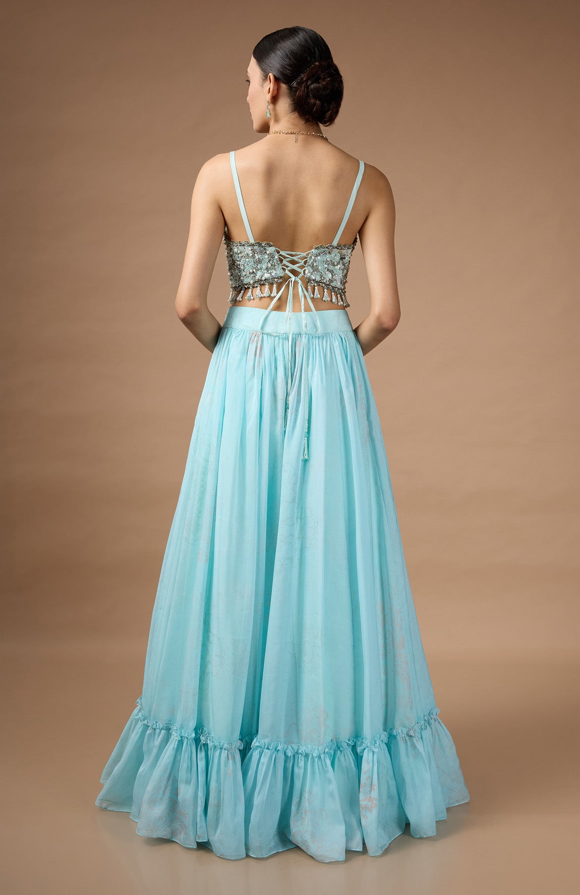 Blue Printed Lehenga set