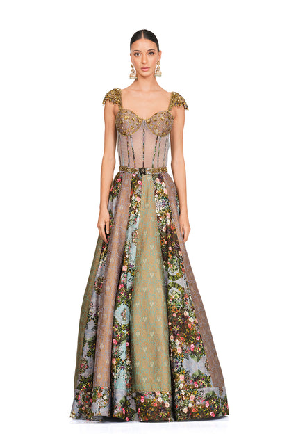 Silk Lehenga with Bodysuit Blouse