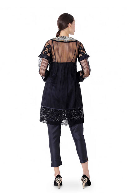 A-line tunic with floral work embroidery