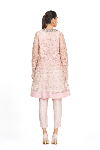 pink embellished tunic set