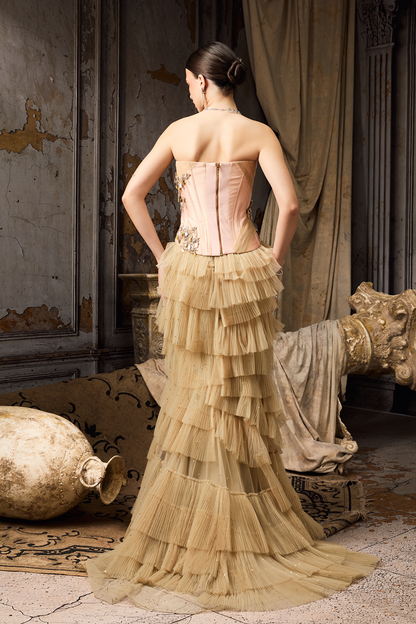 Corset Fit & Pleated Lehenga Set