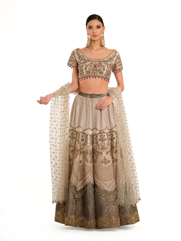 Intricate Embroidered lehenga with Jewelled Blouse