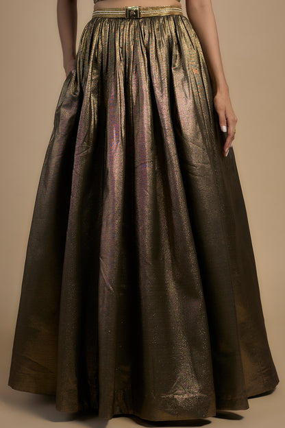Antique Gold Lehenga with Corset Blouse