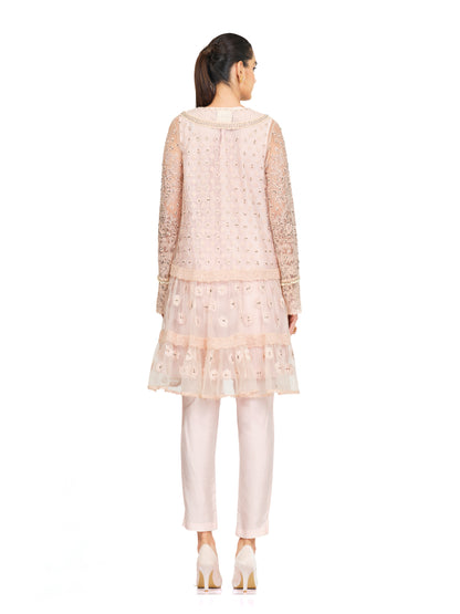 Layered Tunic with Detailed Embroidered Neck Yoke
