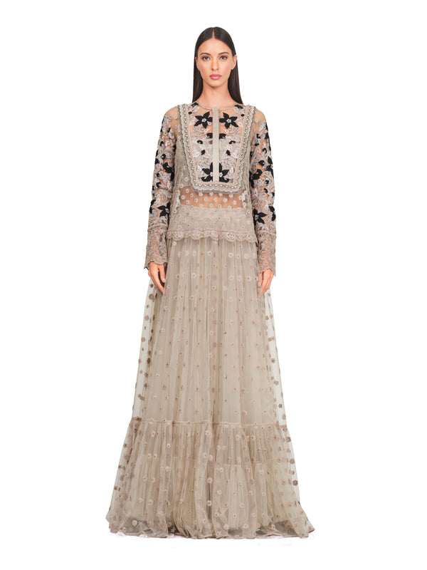 Long Tunic with Patchwork Embroidery & Lightly Embellished Neckline