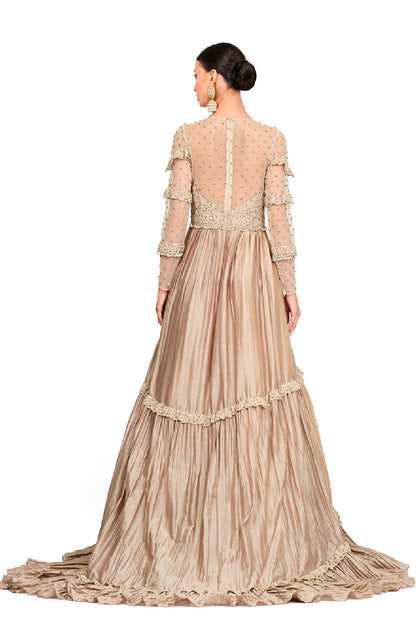 Embroidered full sleeve gown