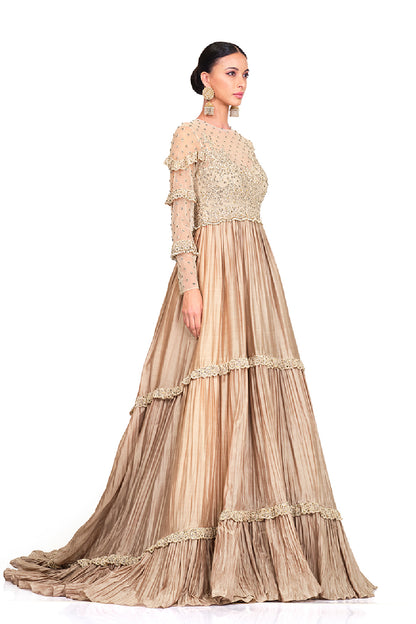 Embroidered full sleeve gown