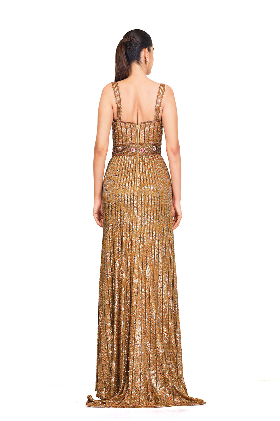 Gold elegant embroidered gown