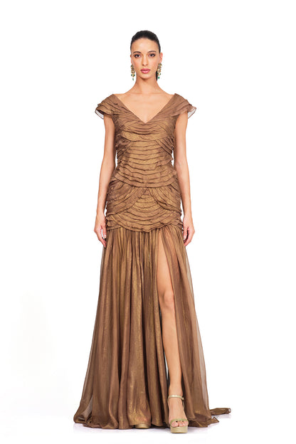 Copper layered gown