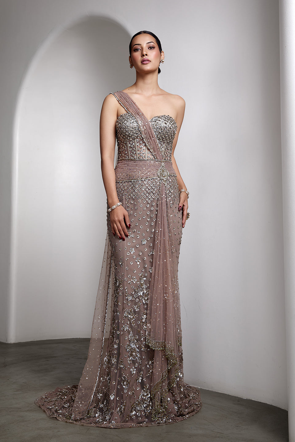 Pink Drapped Gown