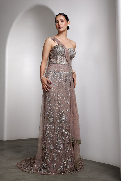 Pink Drapped Gown