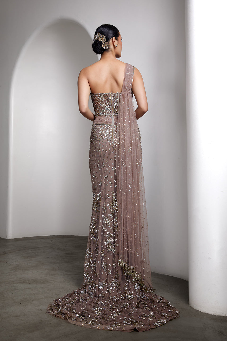 Pink Drapped Gown