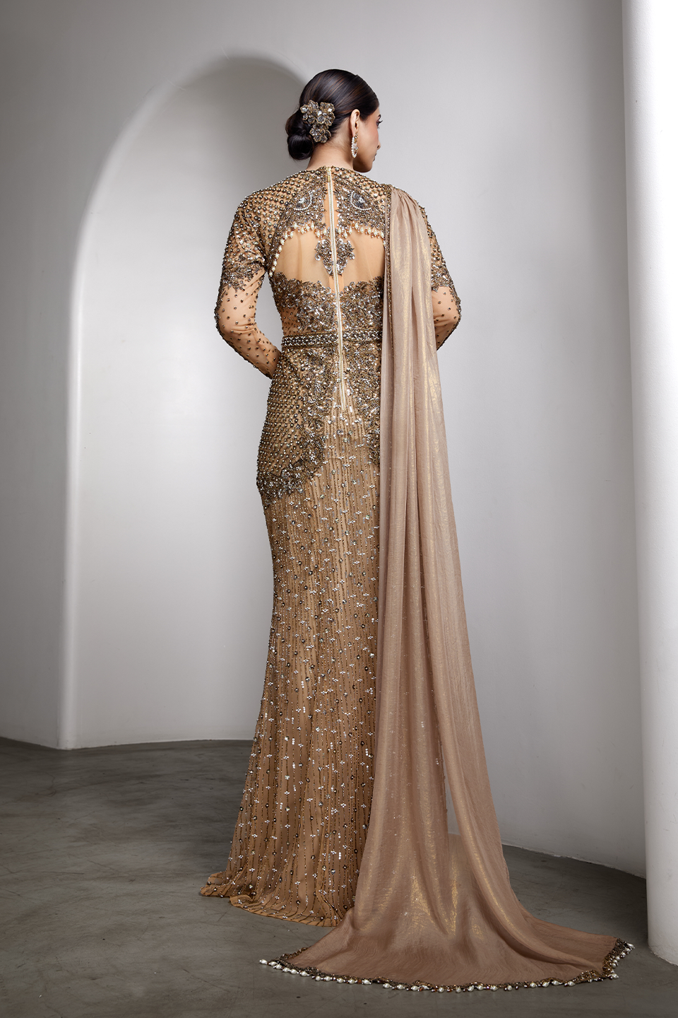 Full Sleeve Embroidered Gown