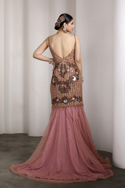 Pink flared gown