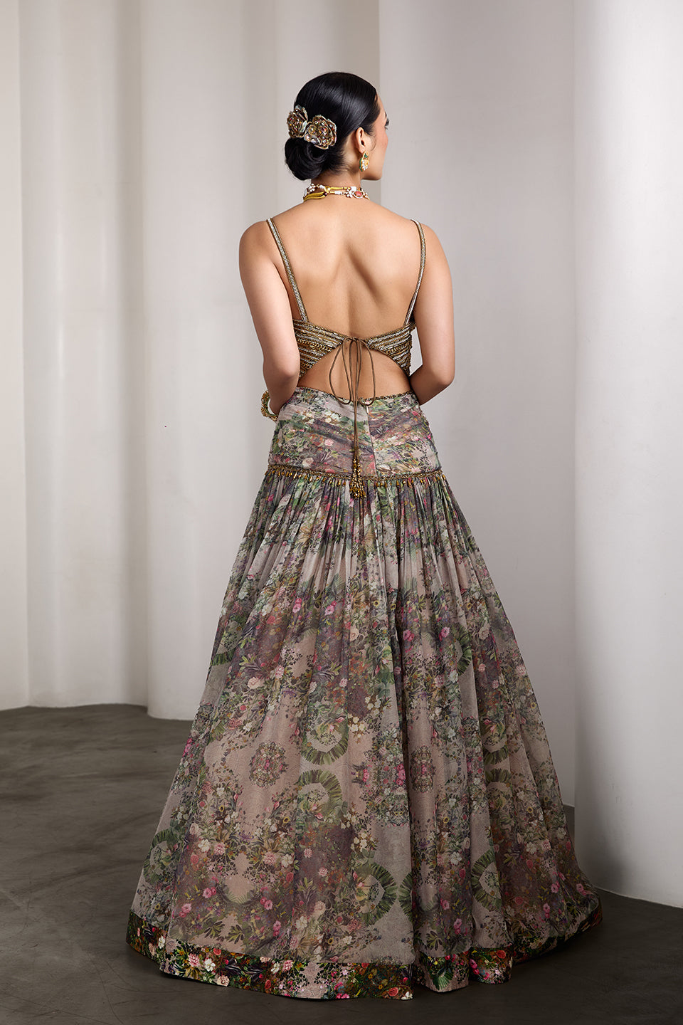 Paisley beige lehenga set
