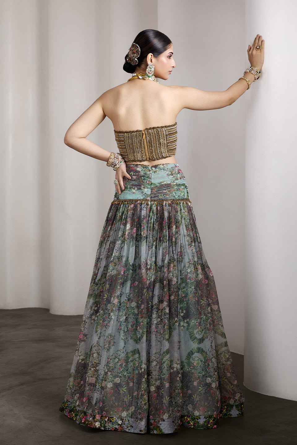 Paisley blue lehenga set