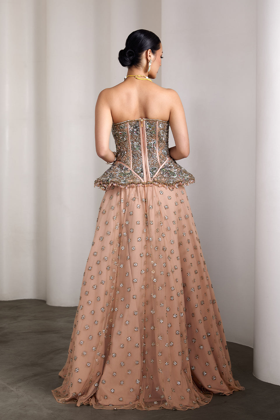 Pink corset fit lehenga set