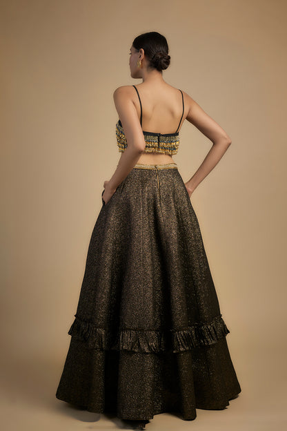Tassel Blouse and Lehenga Set