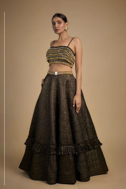 Tassel Blouse and Lehenga Set