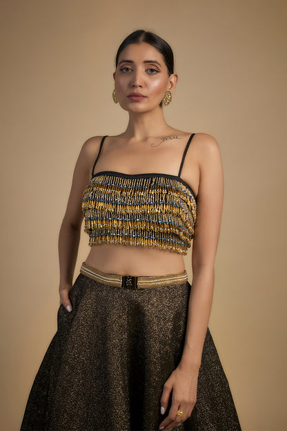 Tassel Blouse and Lehenga Set