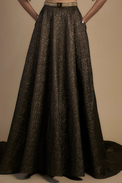 Black and gold Lehenga Set