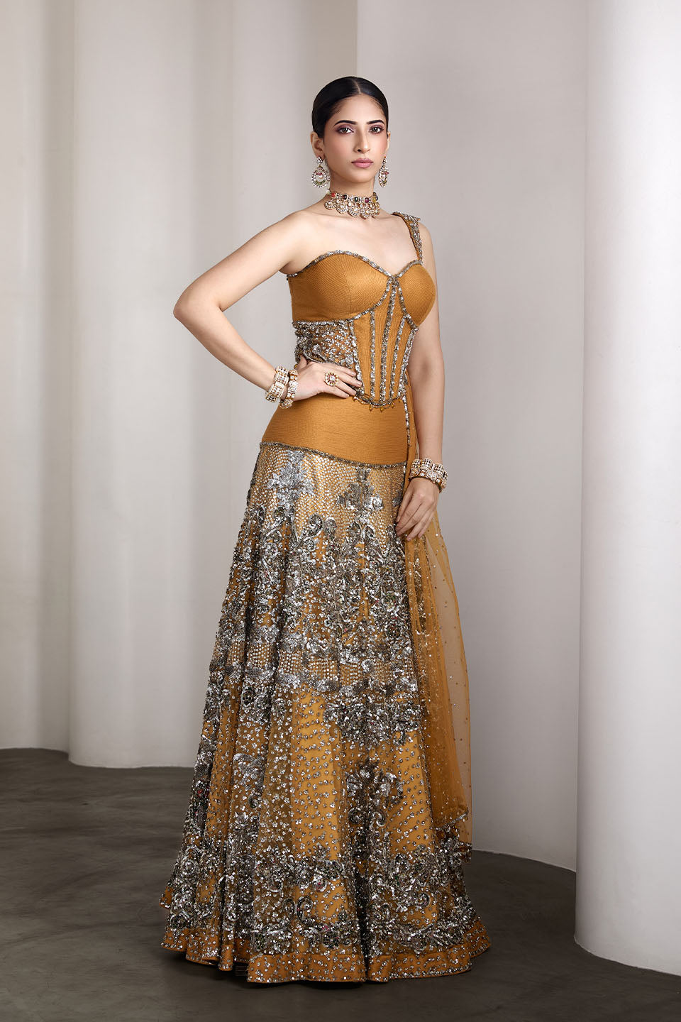 Corset fit lehenga set