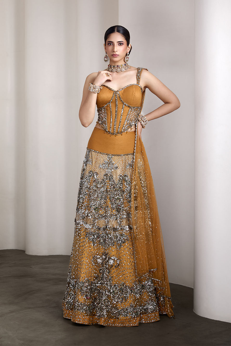 Corset fit lehenga set