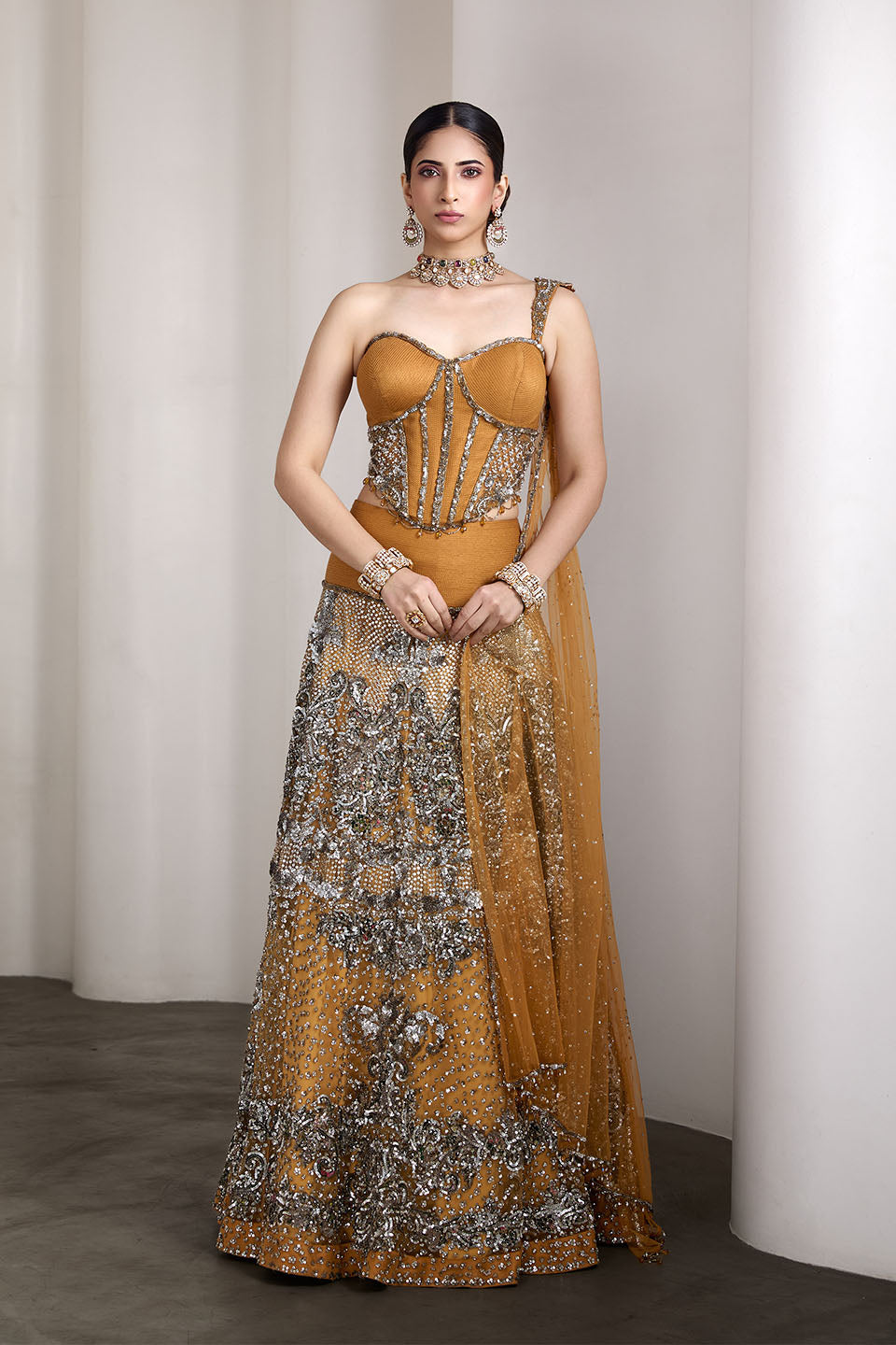 Corset fit lehenga set