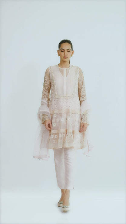 Layered Tunic with Detailed Embroidered Neck Yoke