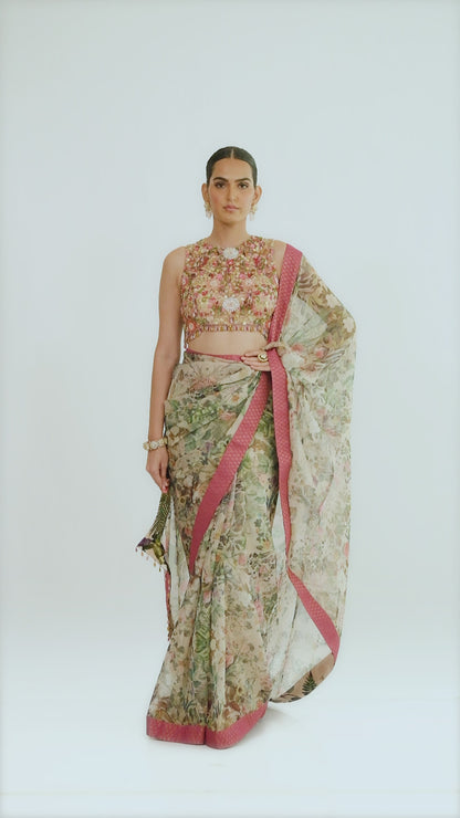 Organza Saree with Tassel Blouse