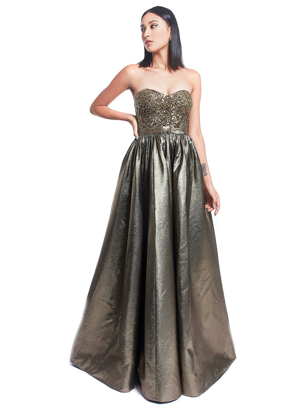 Gold tube long gown