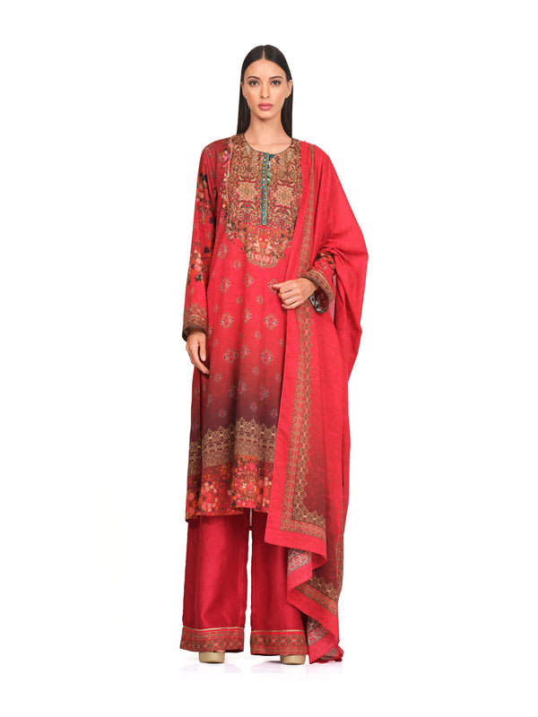 Printed Cotton Tunic with Pants & Dupatta